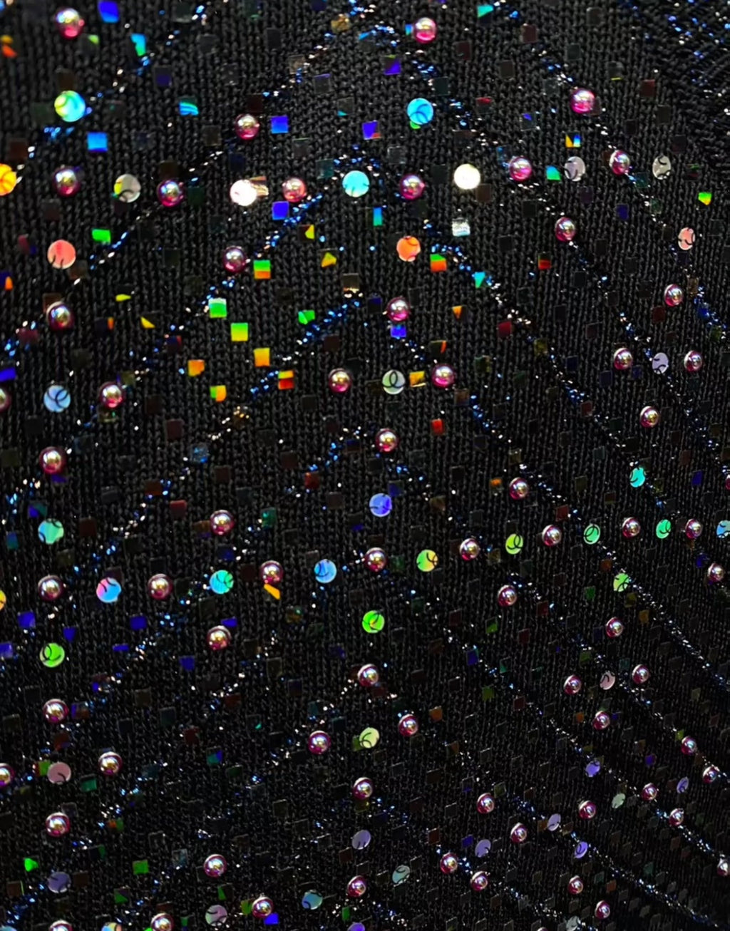 Chanel 21K Black, Silver & Multicolor Viscose Jumpsuit