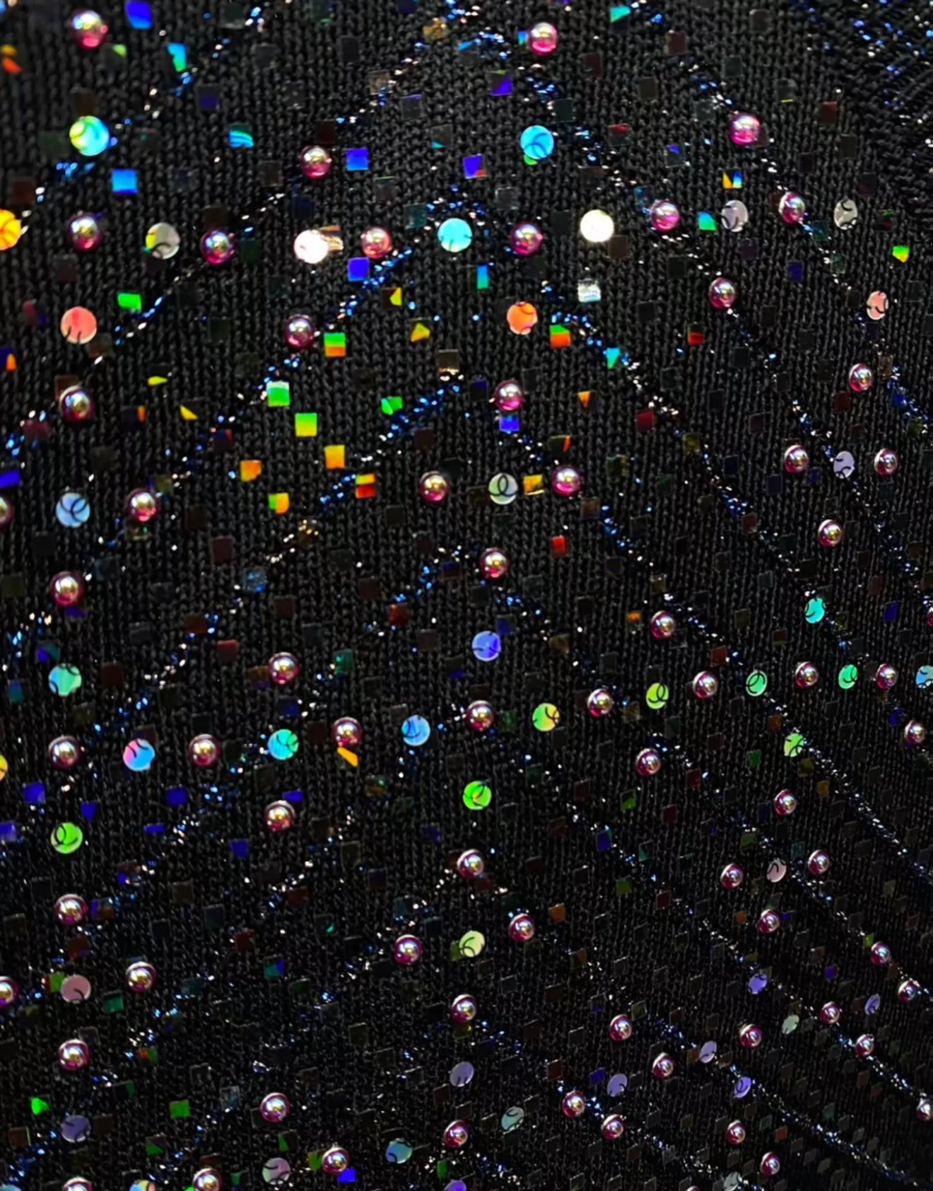 Chanel 21K Black, Silver & Multicolor Viscose Jumpsuit