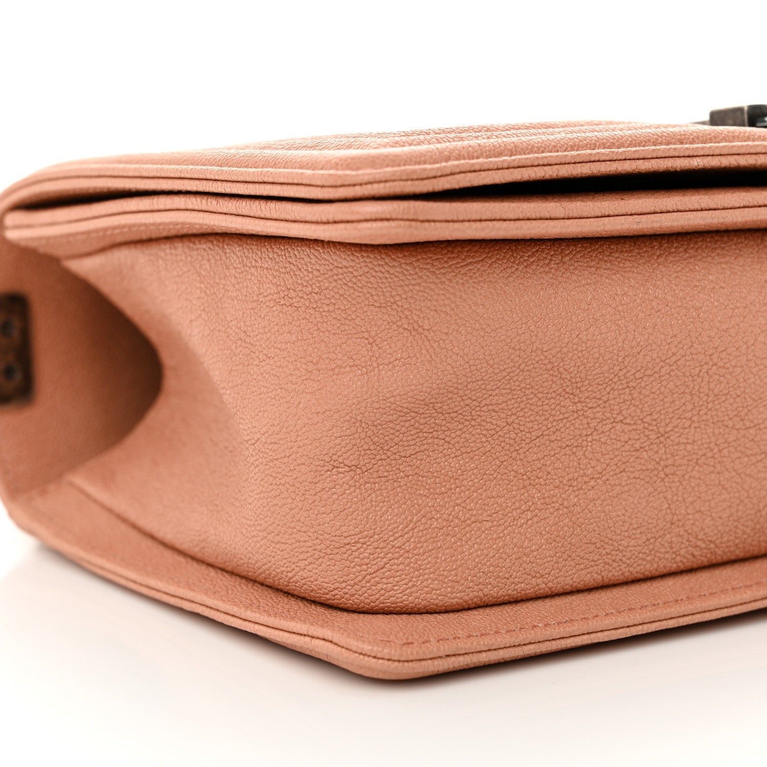 Caviar Quilted Medium Boy Flap Light Brown