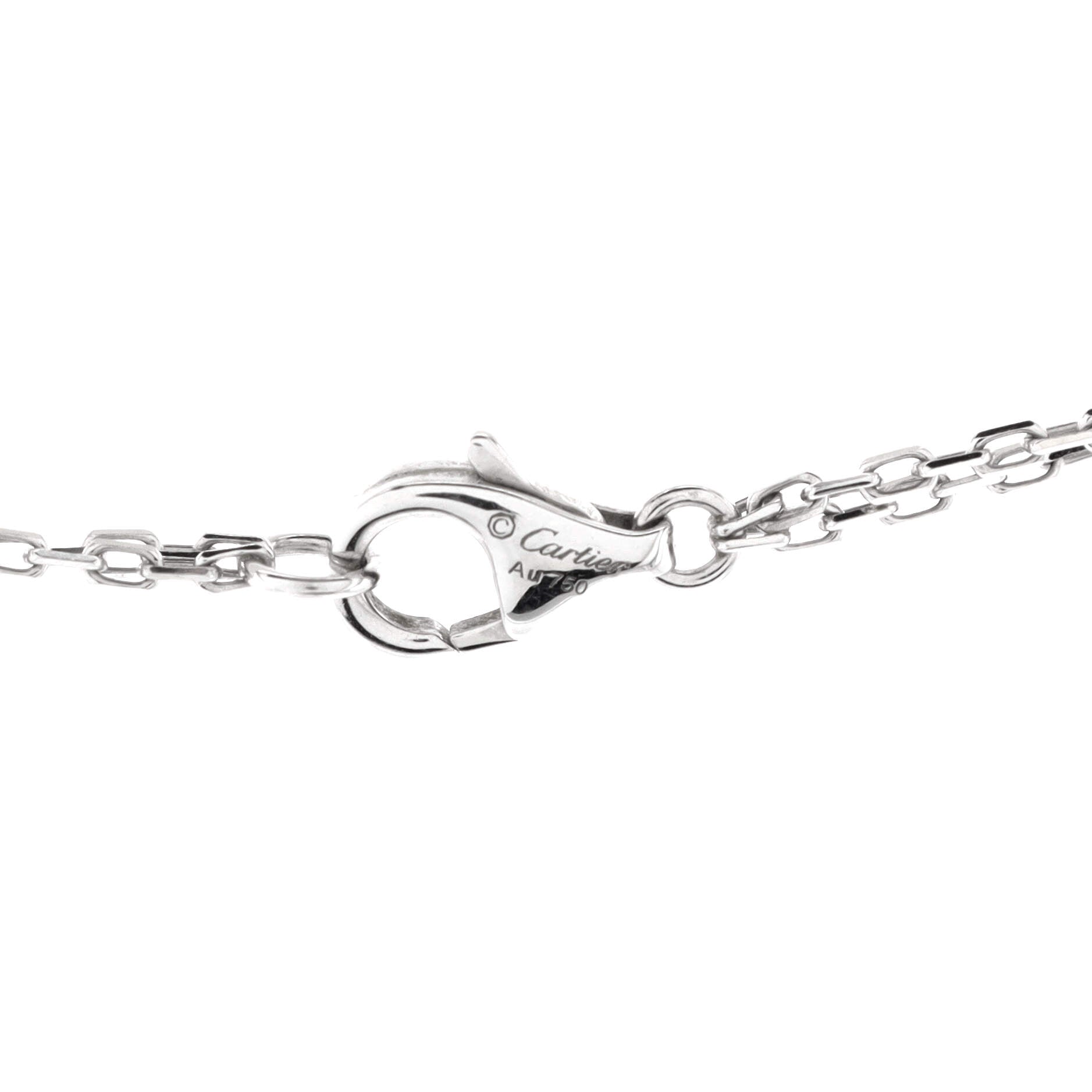 2 Diamonds Love Pendant Necklace 18K White Gold with Diamonds