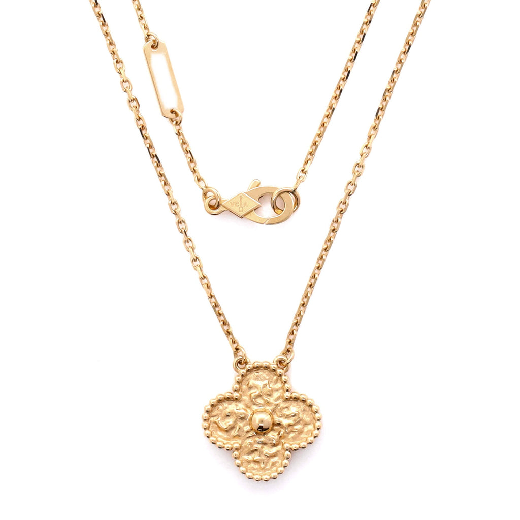 Vintage Alhambra Pendant Necklace 18K Yellow Gold