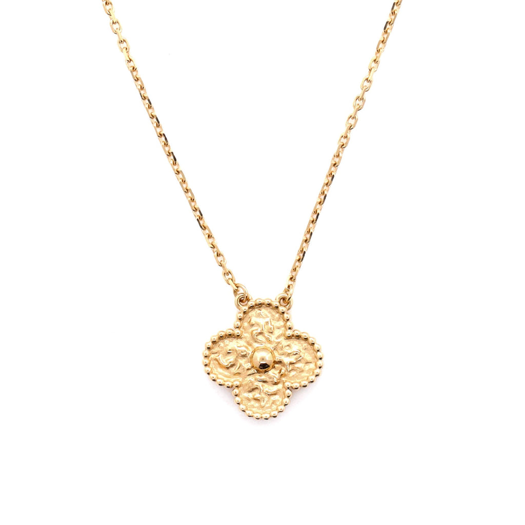 Vintage Alhambra Pendant Necklace 18K Yellow Gold