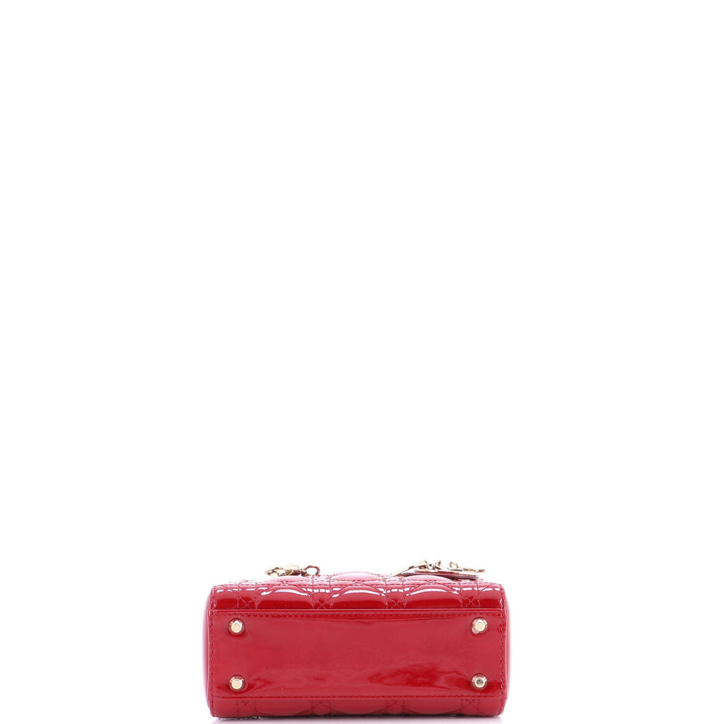 Lady Dior Chain Bag Cannage Quilt Patent Mini