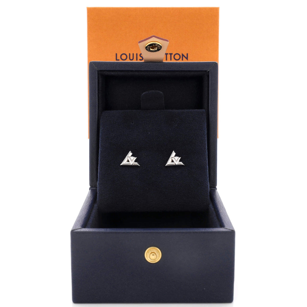 LV Volt One Stud Earrings 18K White Gold with Diamonds