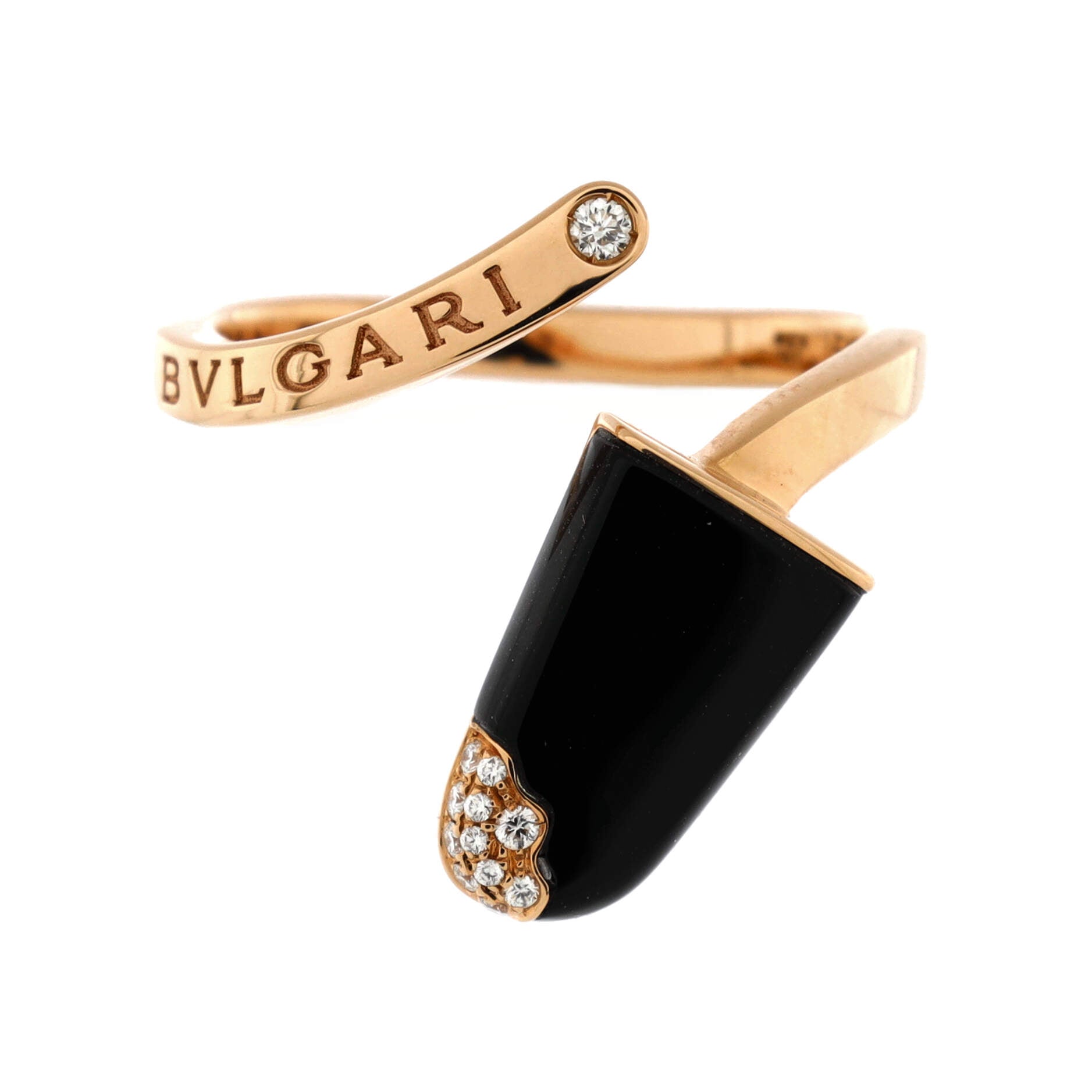 Gelati Ring 18K Rose Gold with Onyx and Diamonds