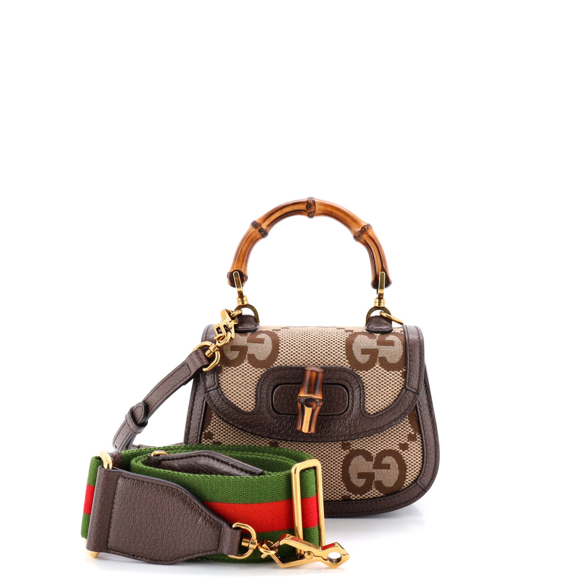 Bamboo 1947 Top Handle Bag Jumbo GG Canvas Mini