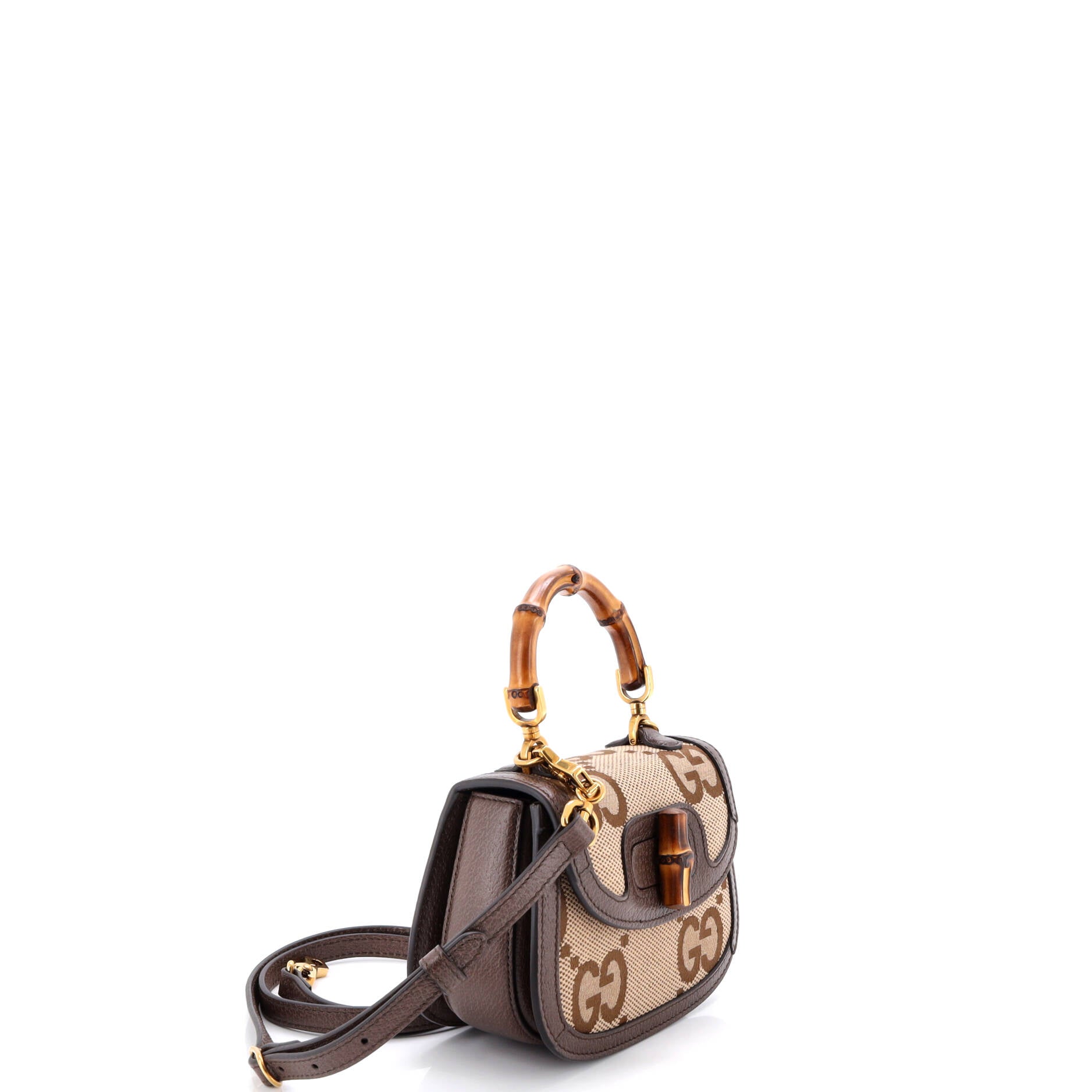 Bamboo 1947 Top Handle Bag Jumbo GG Canvas Mini