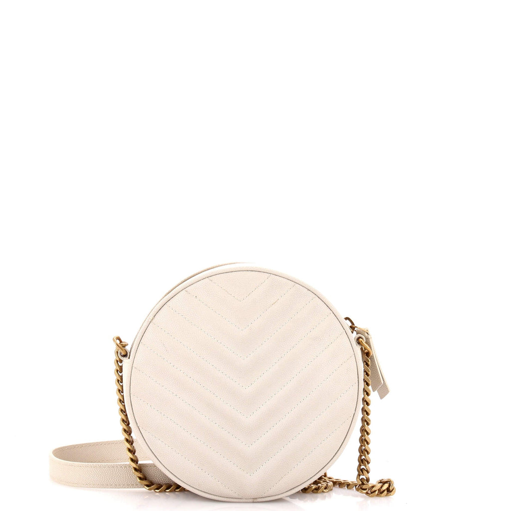 Vinyle Round Camera Bag Matelasse Chevron Leather