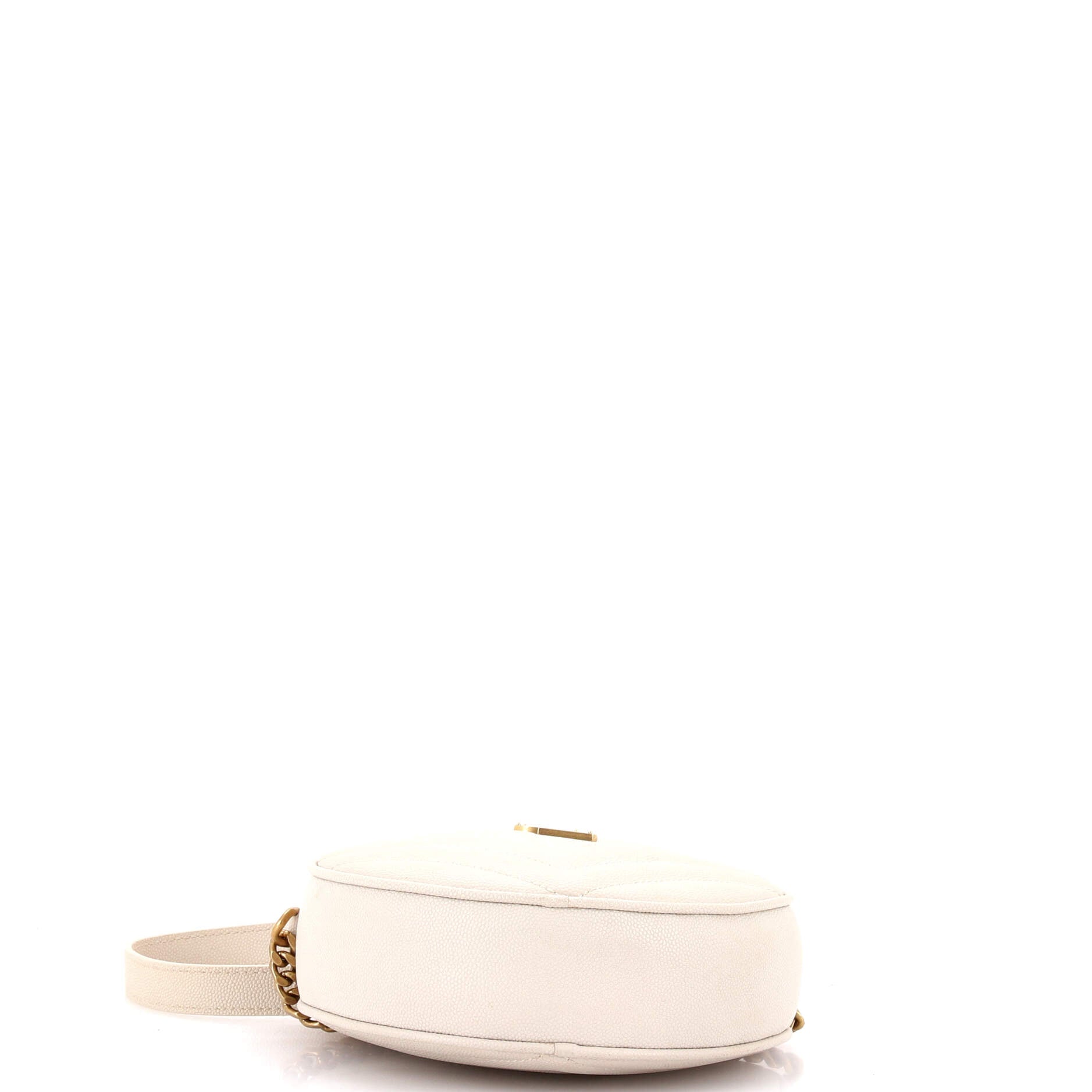 Vinyle Round Camera Bag Matelasse Chevron Leather
