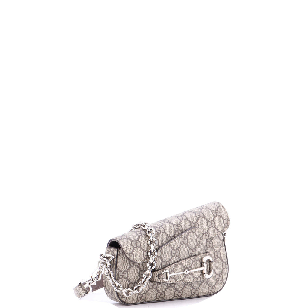 Horsebit 1955 Asymmetric Shoulder Bag GG Coated Canvas Mini