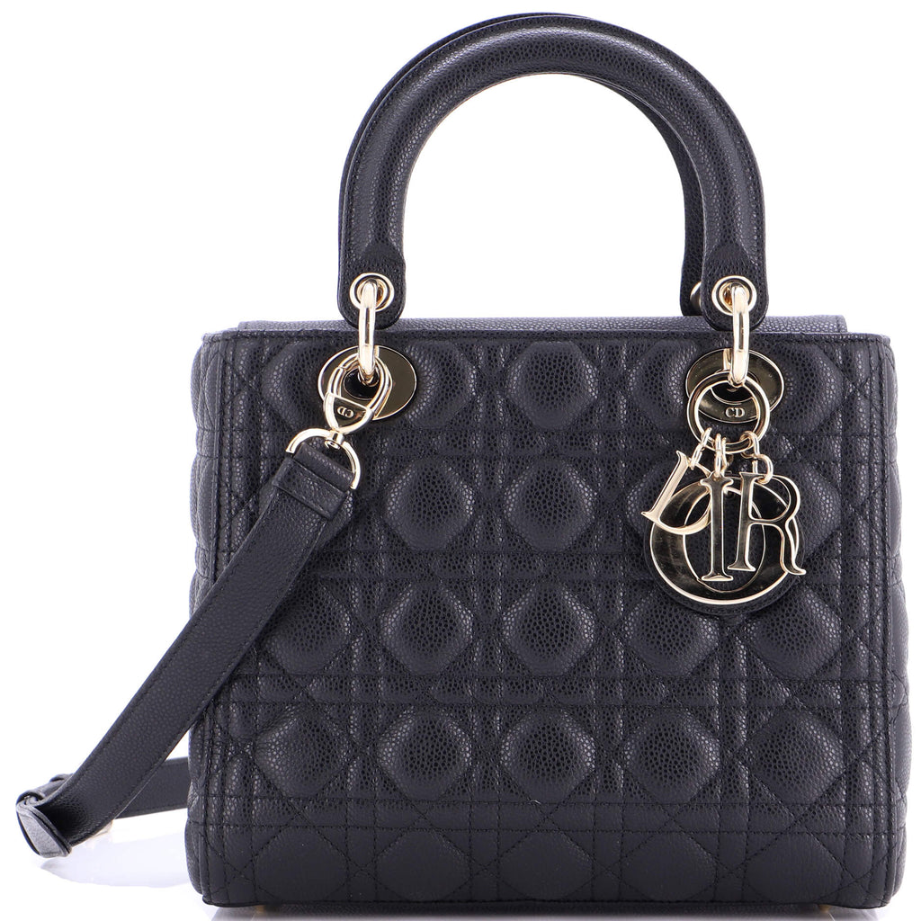 Lady Dior Bag Cannage Quilt Grained Calfskin Medium