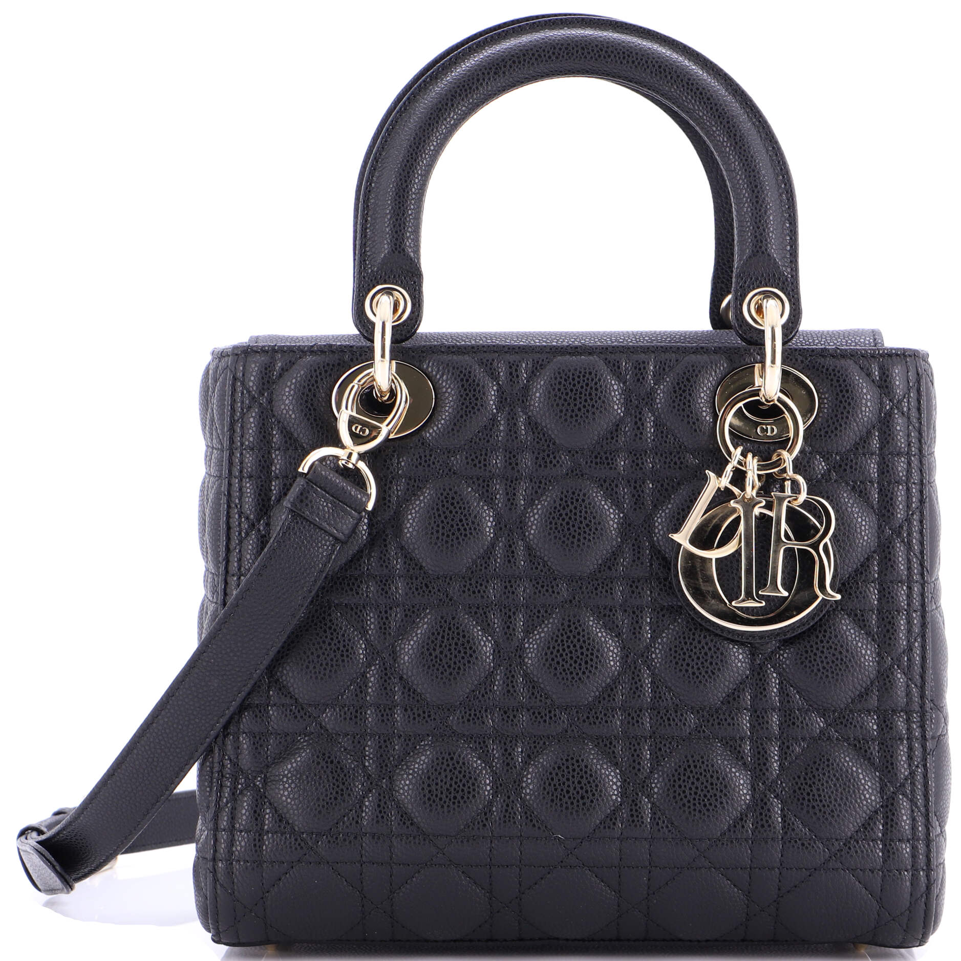 Lady Dior Bag Cannage Quilt Grained Calfskin Medium