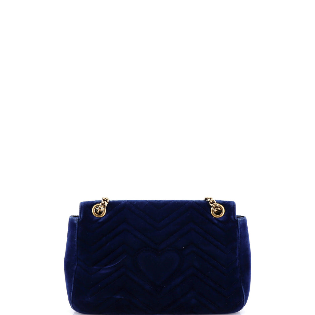 GG Marmont Flap Bag Embroidered Matelasse Velvet Medium