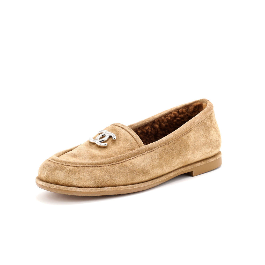 Women's CC Loafers Suede with Shearling Interior