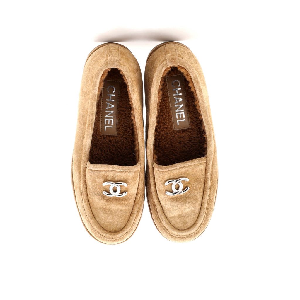 Women's CC Loafers Suede with Shearling Interior
