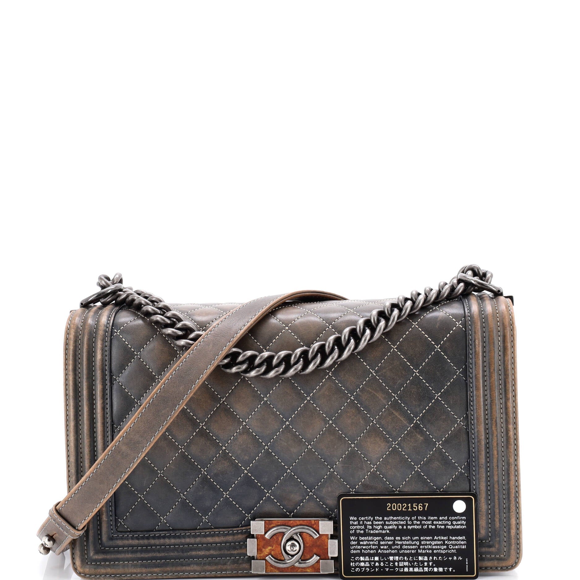 Boy Flap Bag Quilted Washed Calfskin New Medium