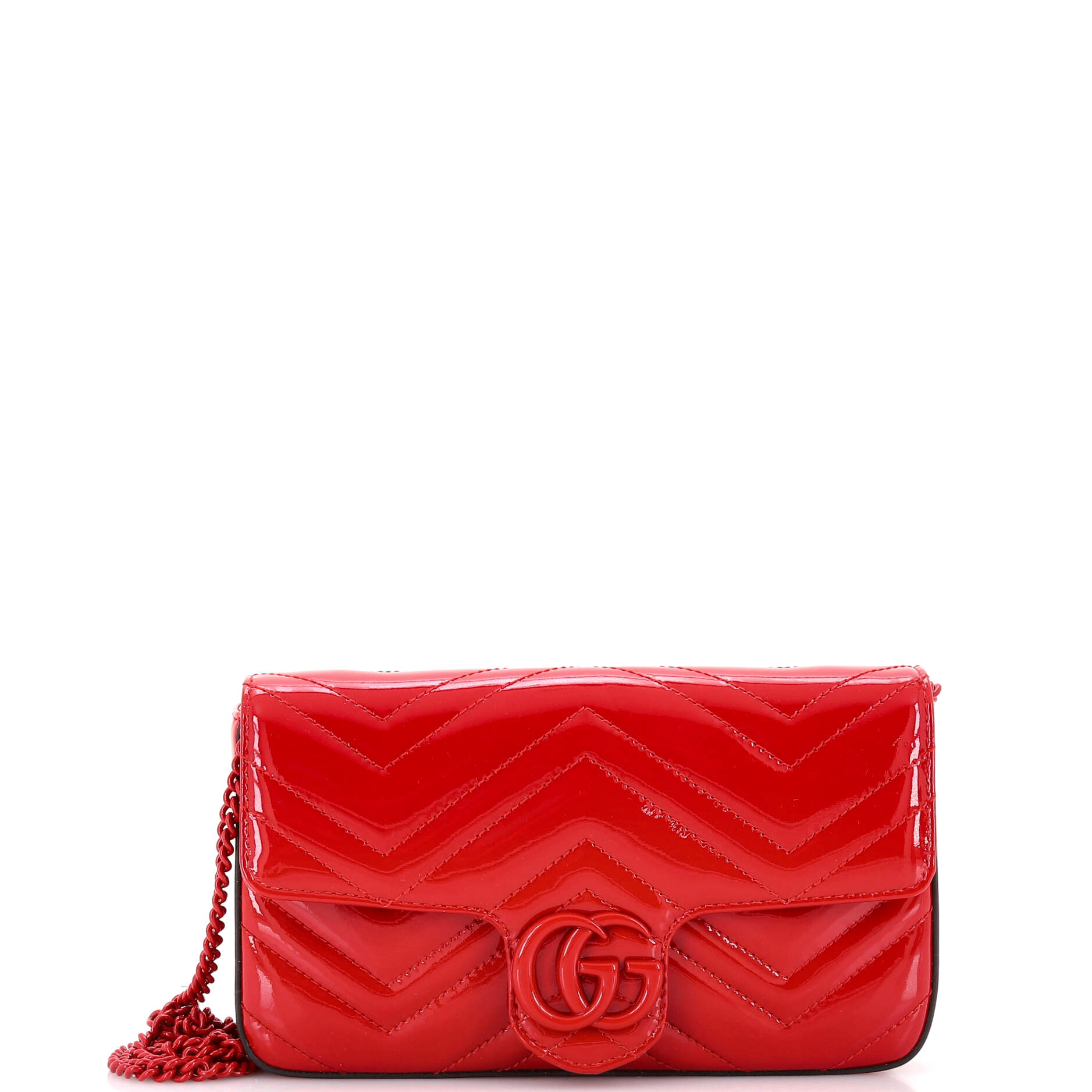 GG Marmont Flap Bag Matelasse Patent Mini