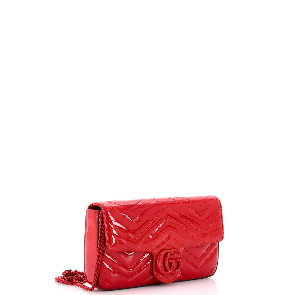 GG Marmont Flap Bag Matelasse Patent Mini