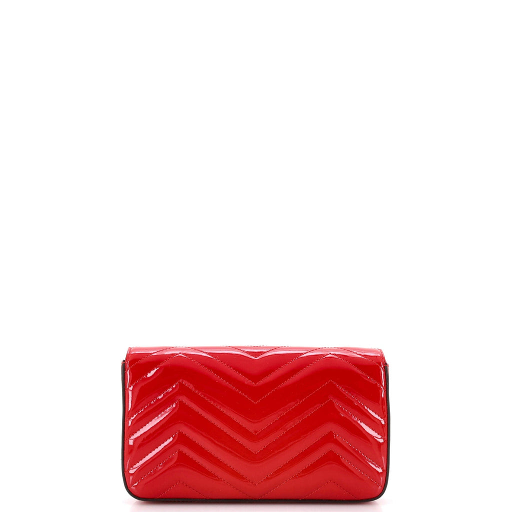 GG Marmont Flap Bag Matelasse Patent Mini