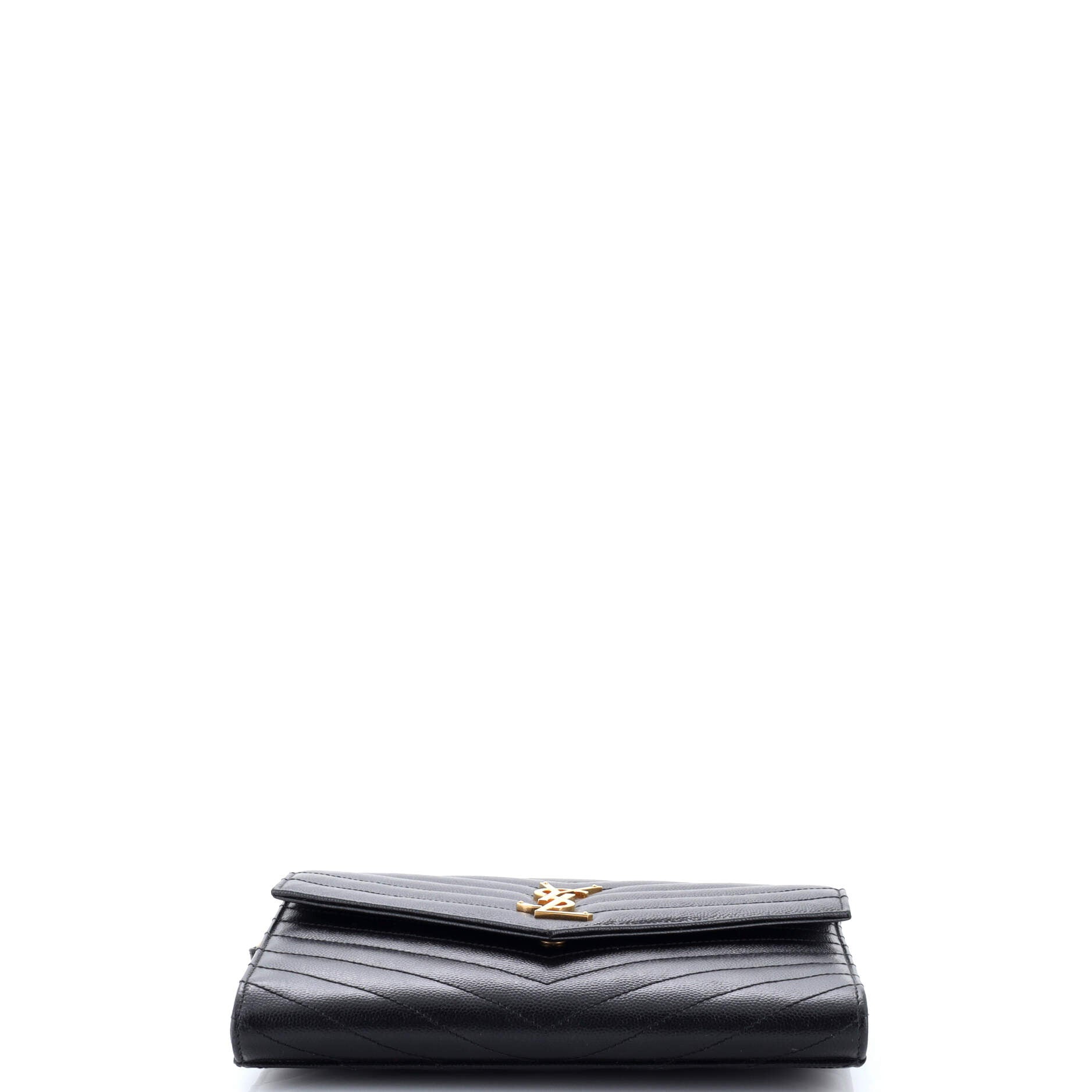 Classic Monogram Envelope Wristlet Clutch Matelasse Chevron Leather