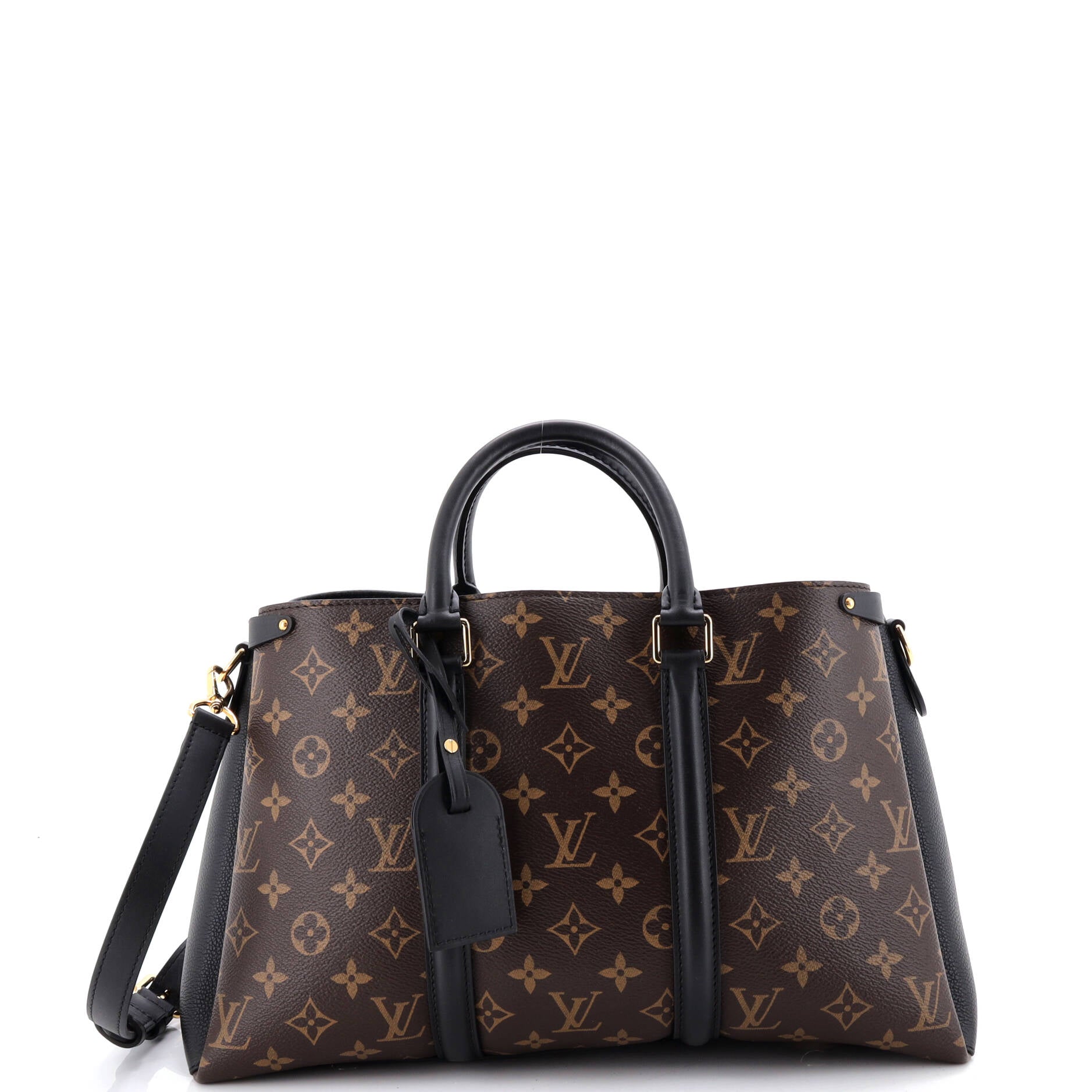 Soufflot Tote Monogram Canvas with Leather MM