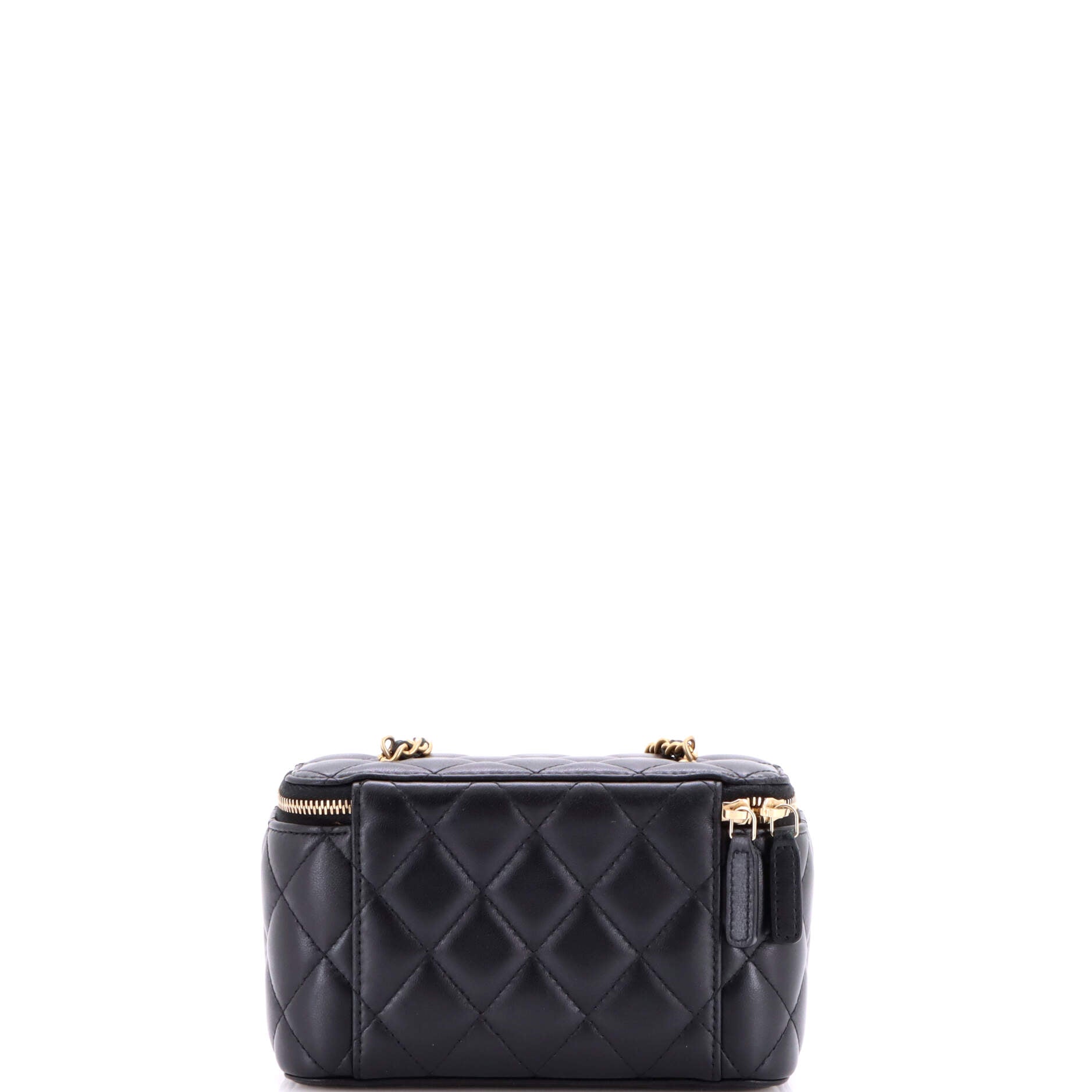 Pearl Crush Vanity Case with Chain Quilted Lambskin Small