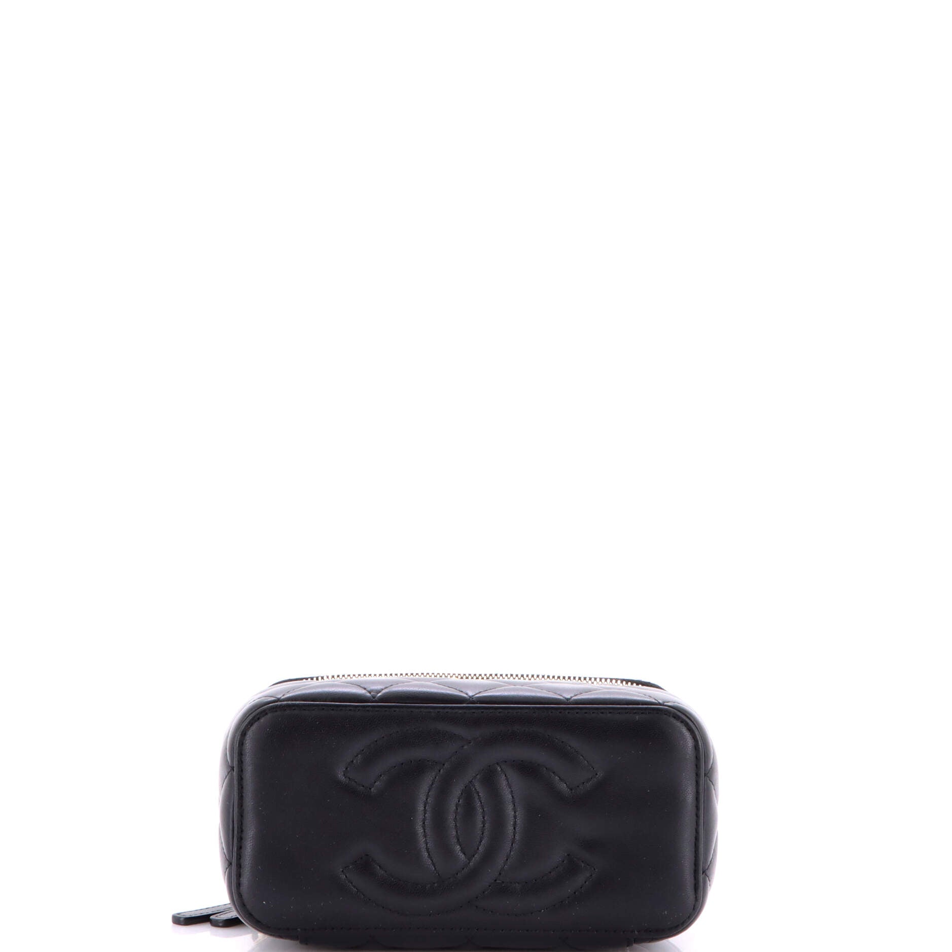 Pearl Crush Vanity Case with Chain Quilted Lambskin Small