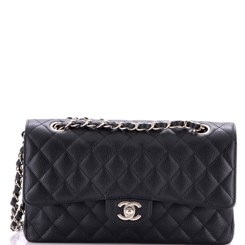 Classic Double Flap Bag Quilted Caviar Medium