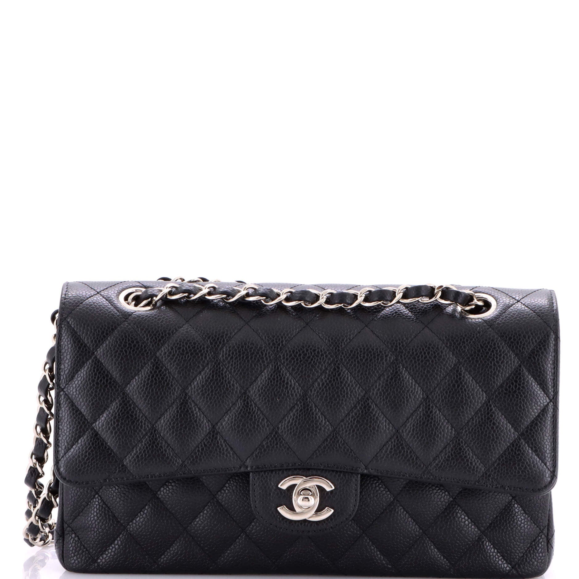Classic Double Flap Bag Quilted Caviar Medium