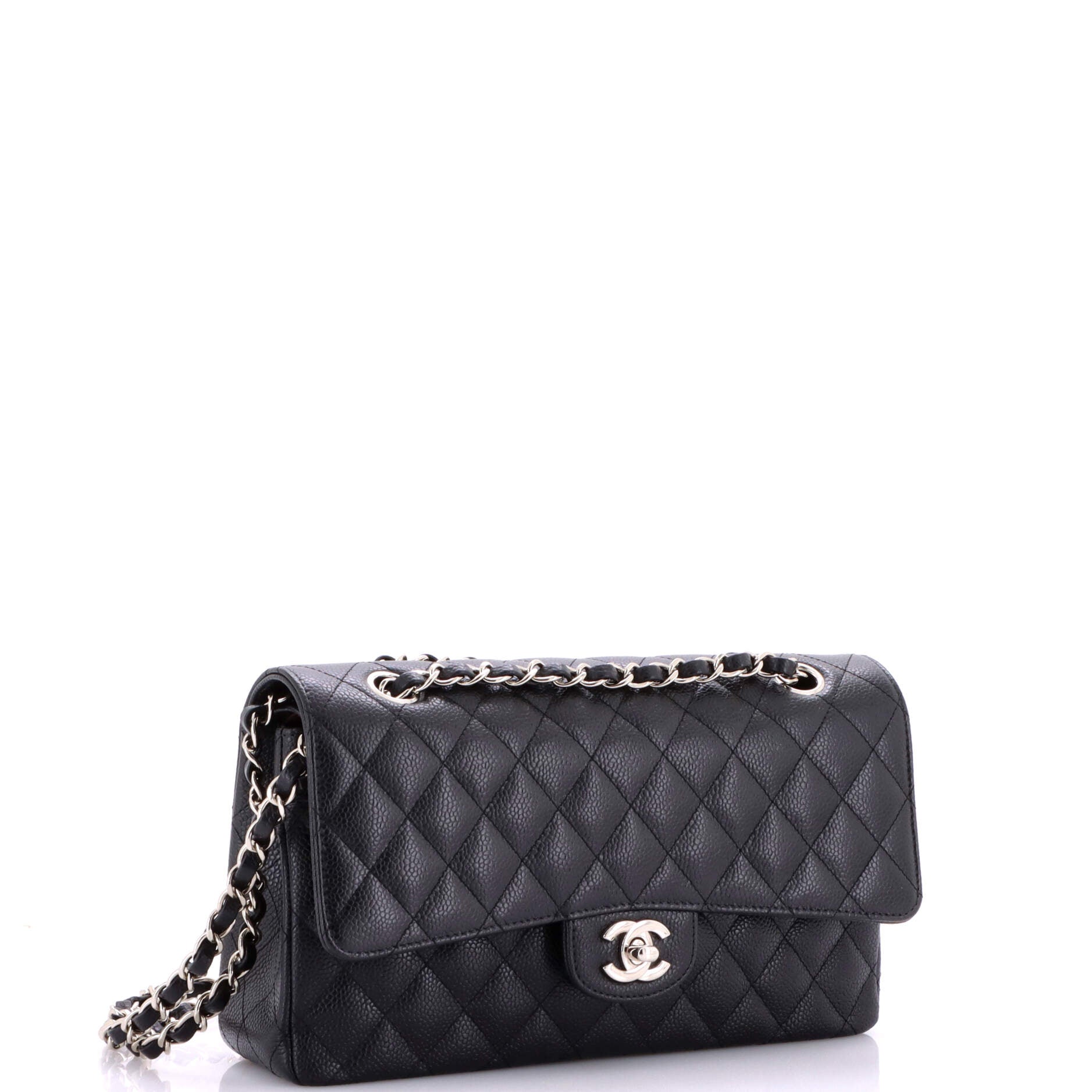 Classic Double Flap Bag Quilted Caviar Medium