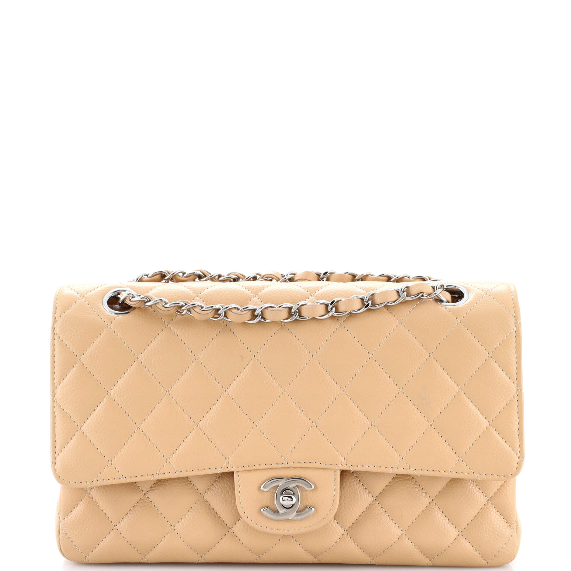 Classic Double Flap Bag Quilted Caviar Medium