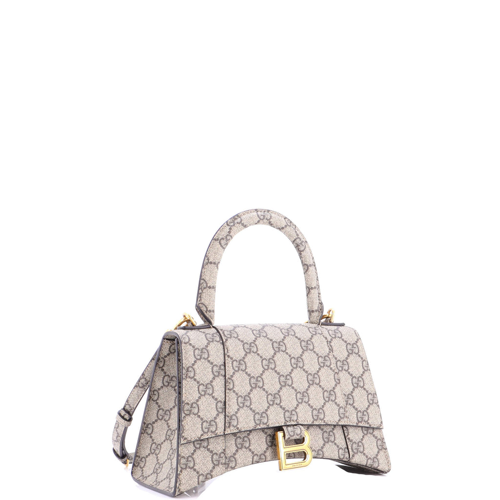 x Balenciaga The Hacker Project Hourglass Top Handle Bag GG Coated Canvas Small
