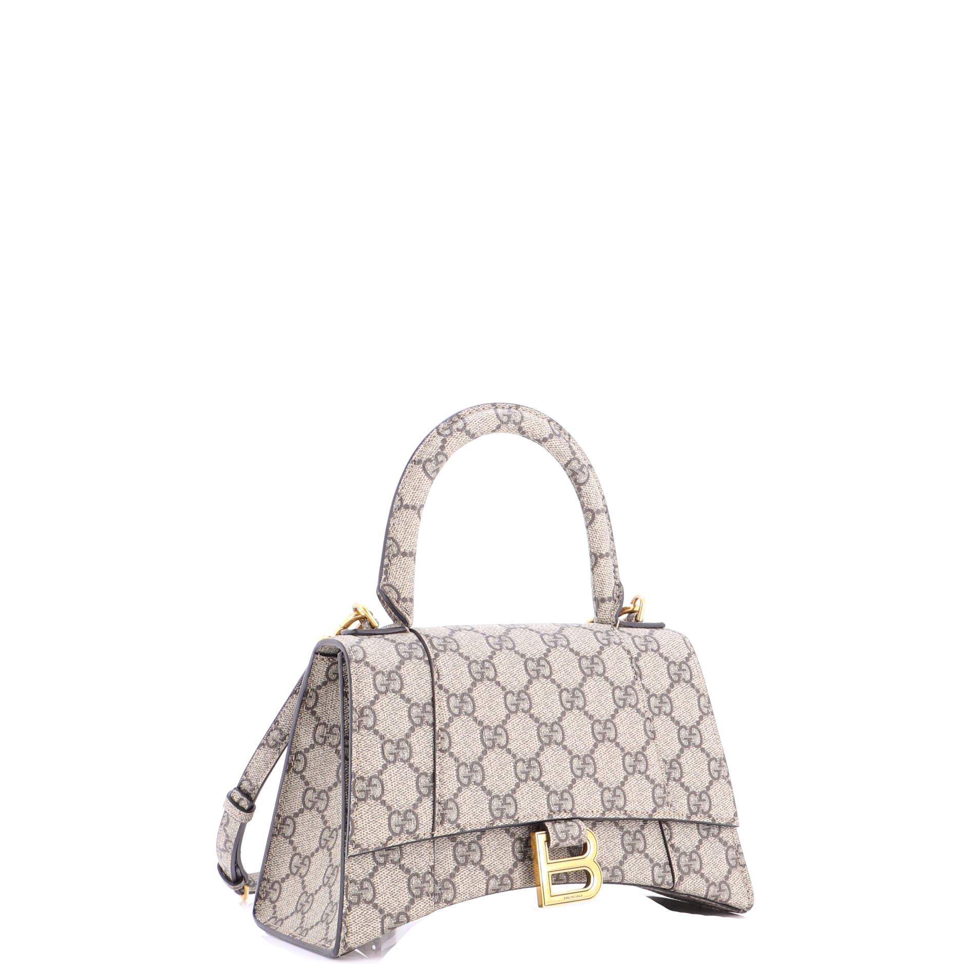 x Balenciaga The Hacker Project Hourglass Top Handle Bag GG Coated Canvas Small