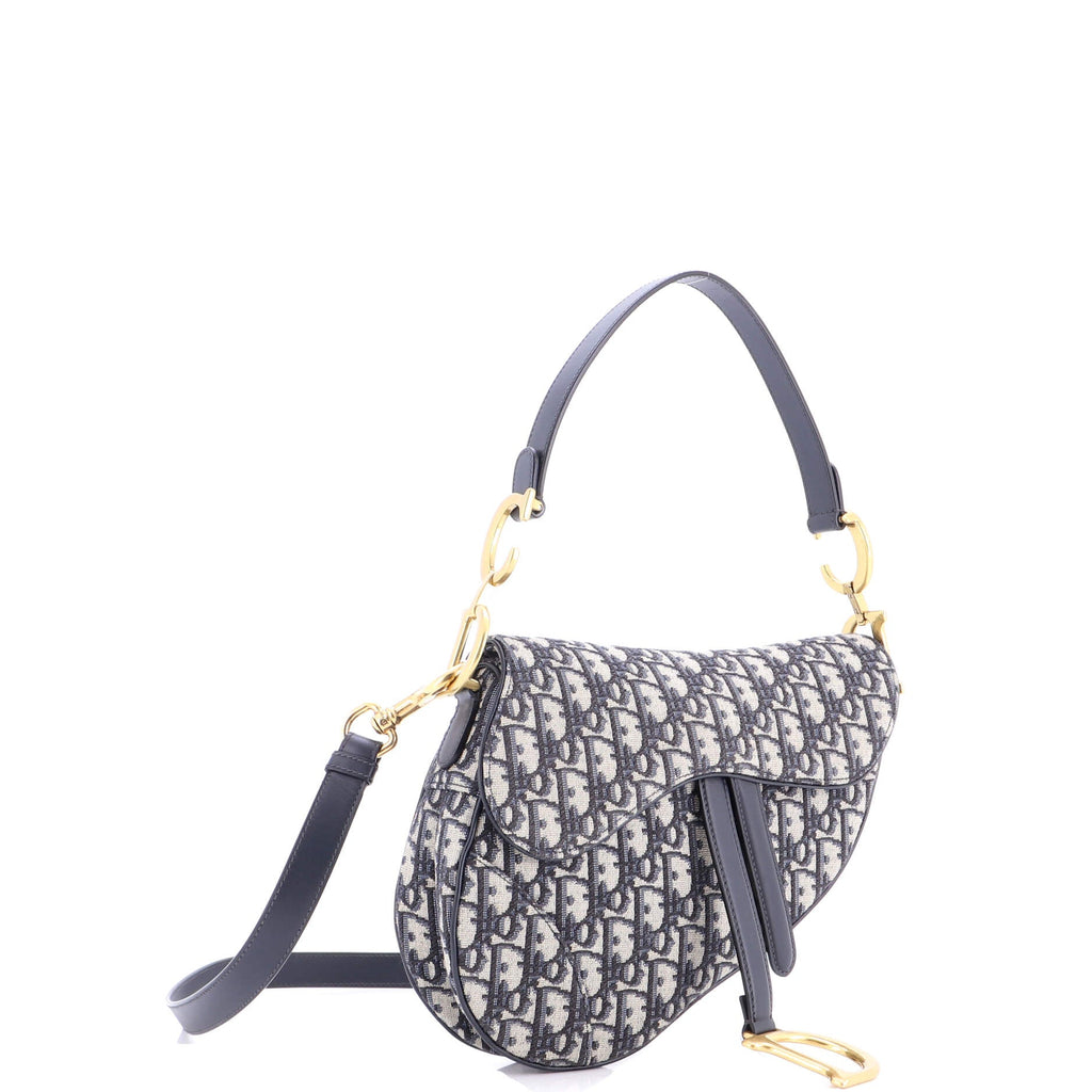 Saddle Handbag with Strap Oblique Canvas Medium