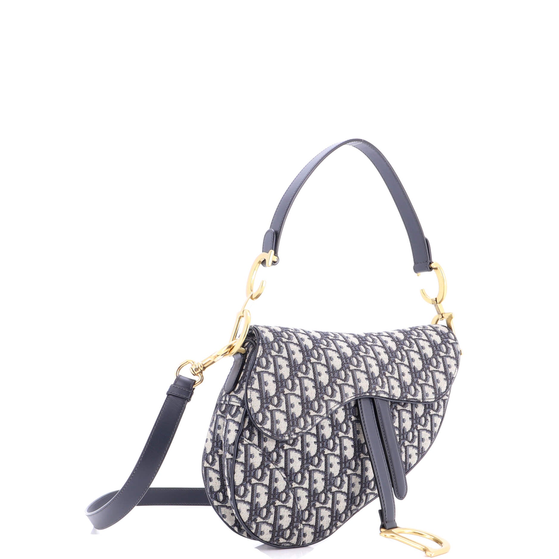 Saddle Handbag with Strap Oblique Canvas Medium