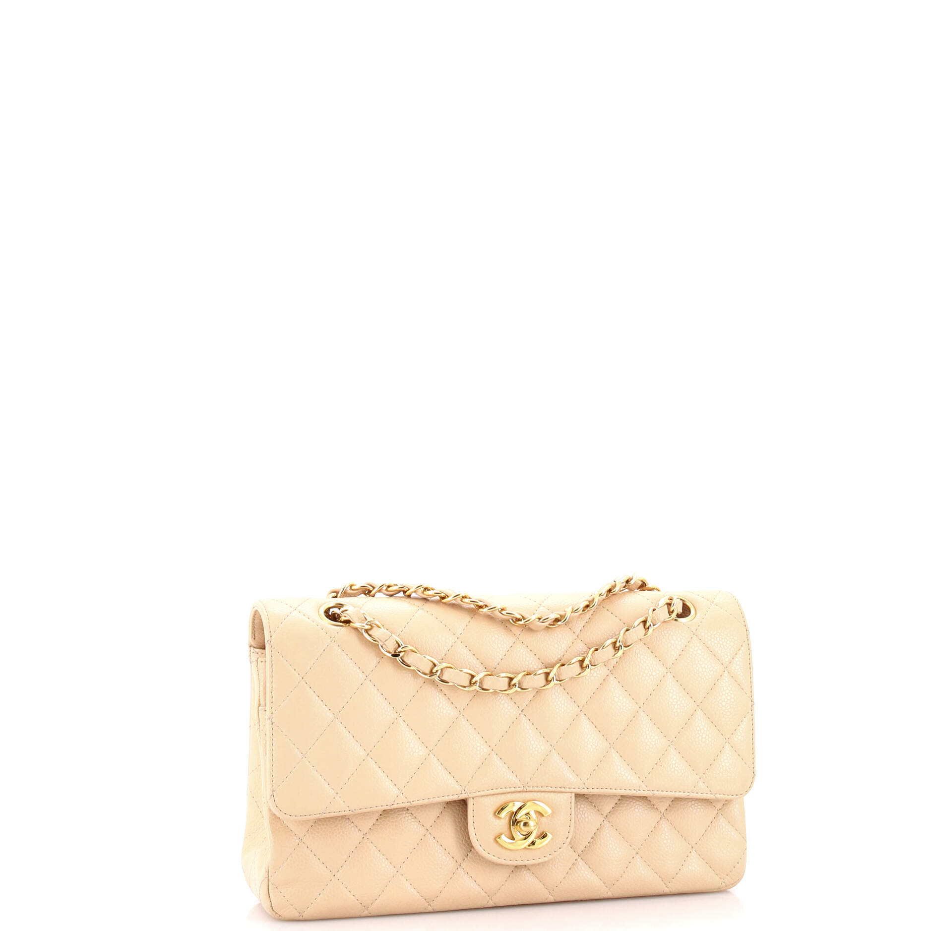 Classic Double Flap Bag Quilted Caviar Medium