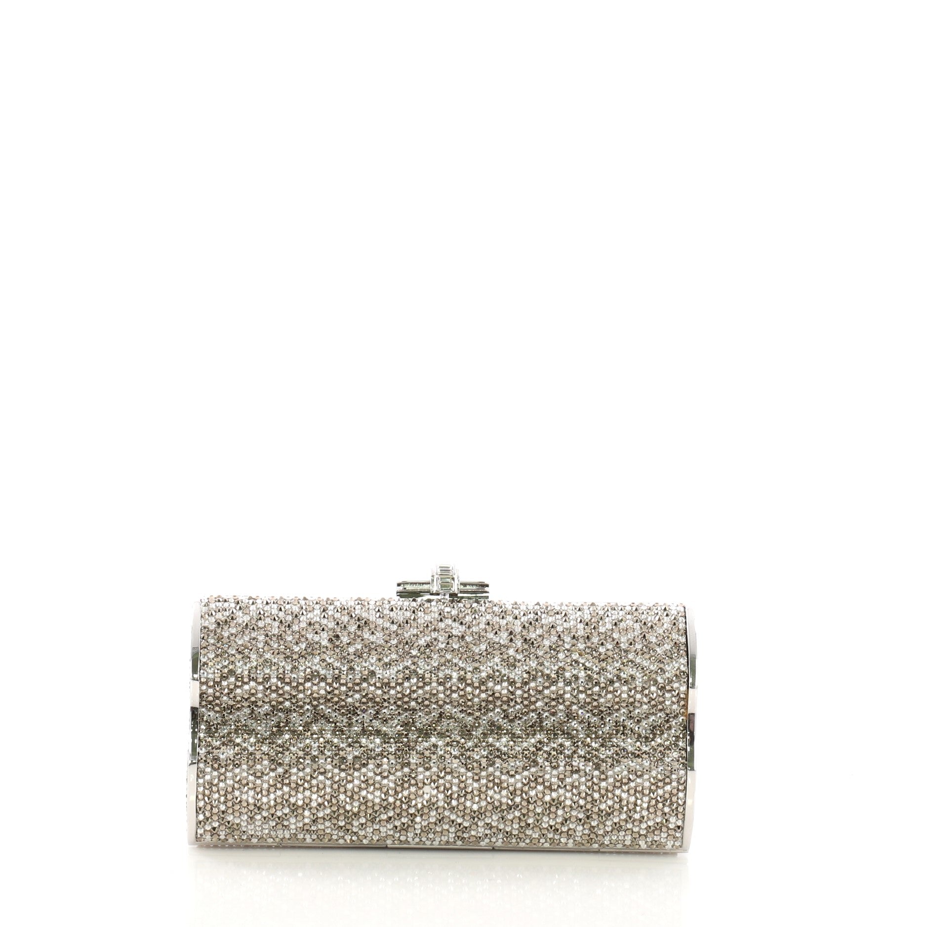 Chain Minaudiere Box Clutch Crystal Long