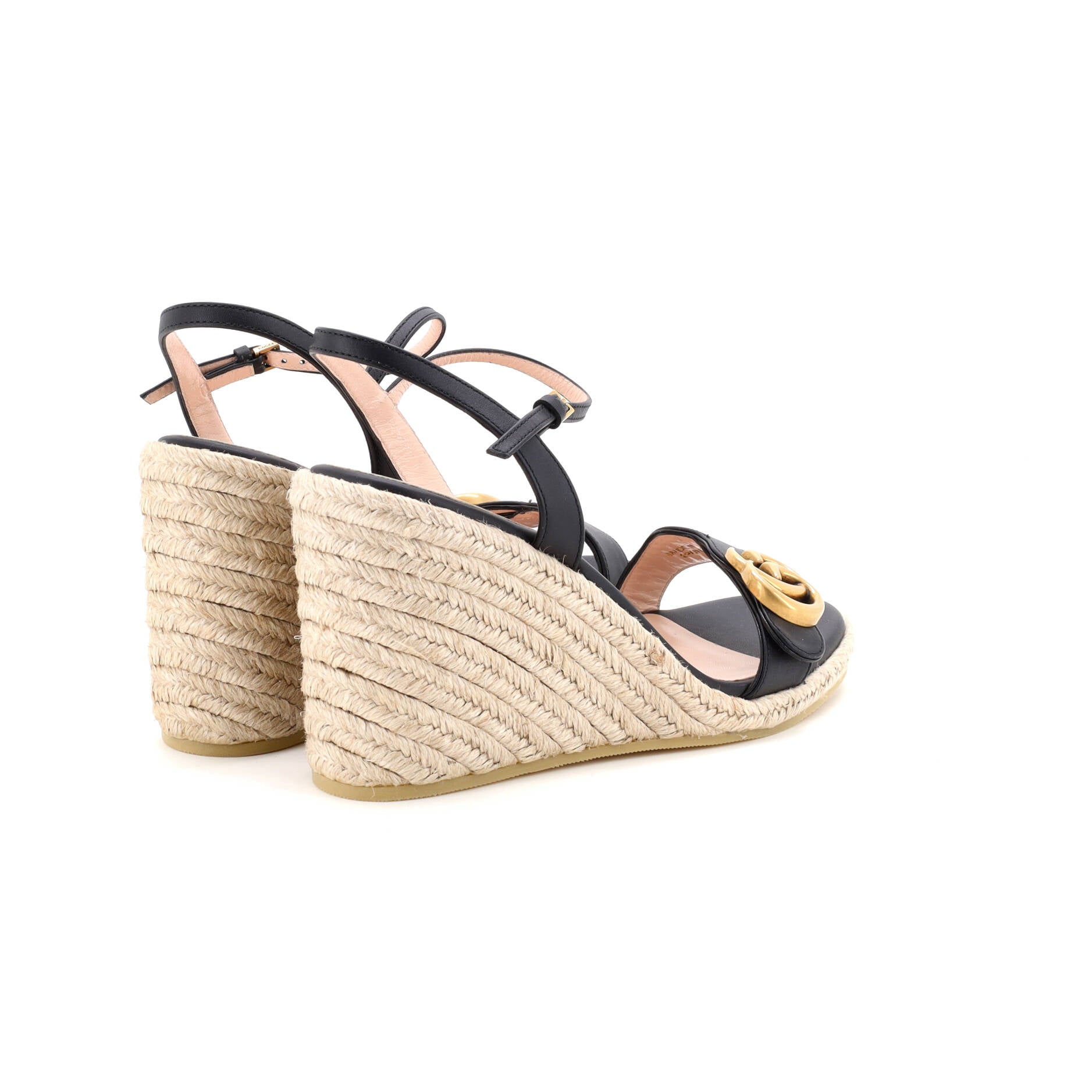 Women's GG Marmont Wedge Espadrille Sandals Leather