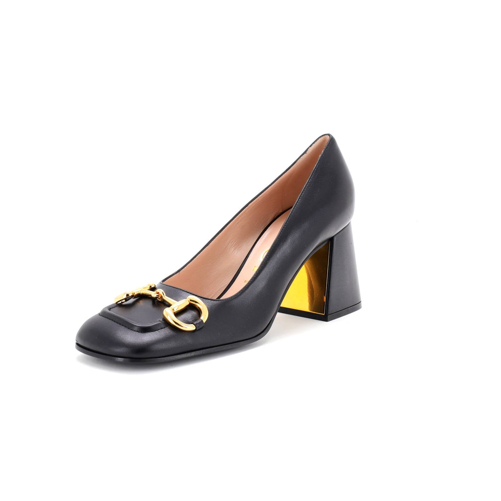 Women's Horsebit Mid-Heel Pumps Leather