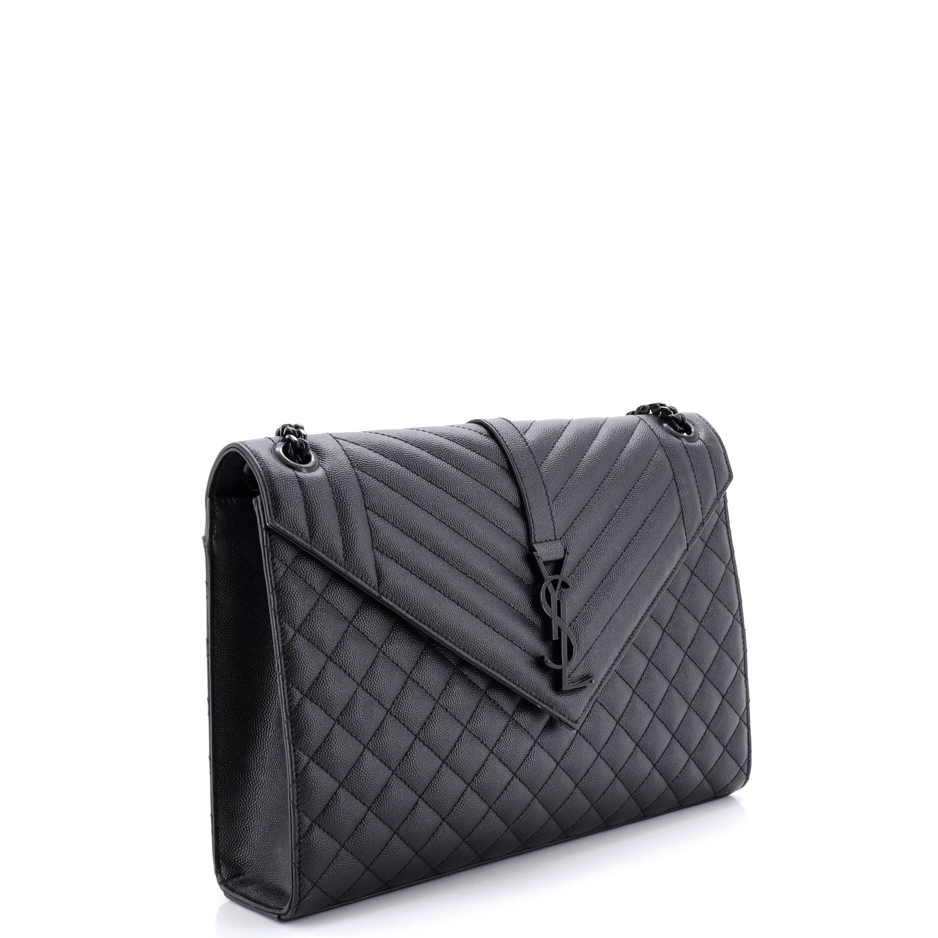 Classic Monogram Envelope Satchel Mixed Matelasse Leather Large