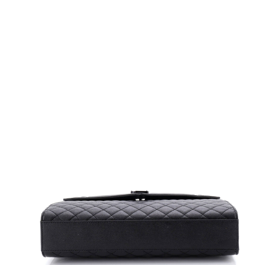 Classic Monogram Envelope Satchel Mixed Matelasse Leather Large