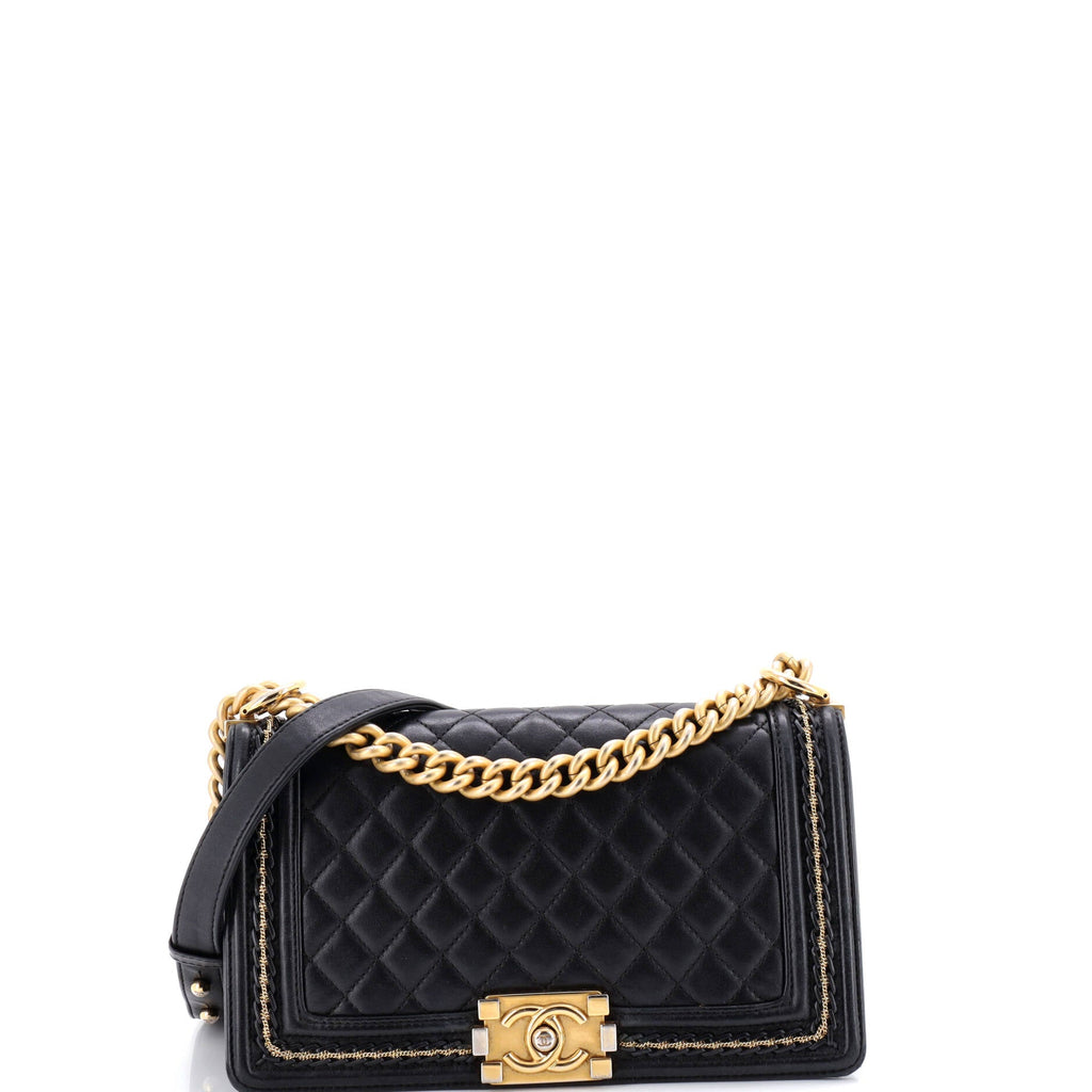 Boy Flap Bag Quilted Lambskin with Chain Detail Old Medium