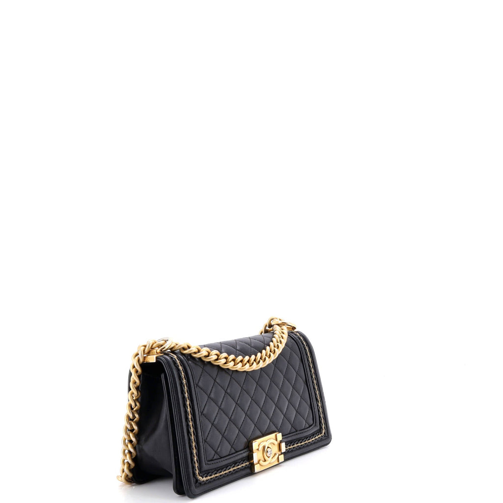Boy Flap Bag Quilted Lambskin with Chain Detail Old Medium