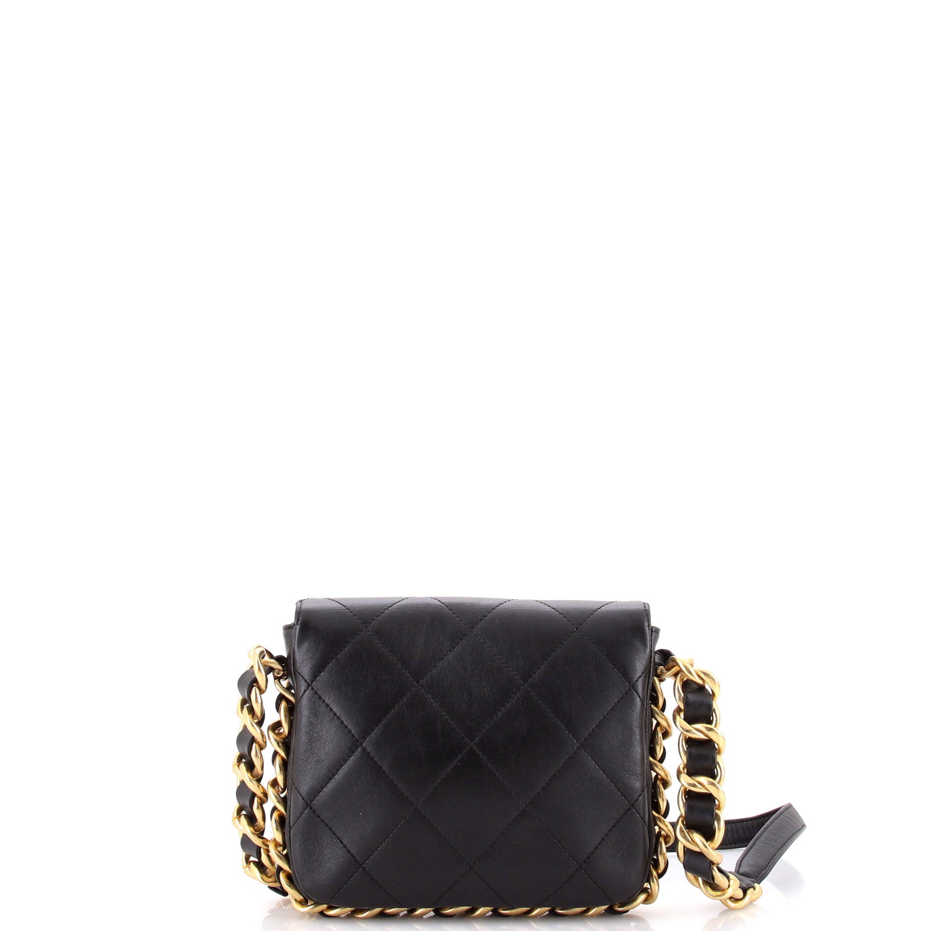 Framing Chain Flap Bag Quilted Calfskin Small