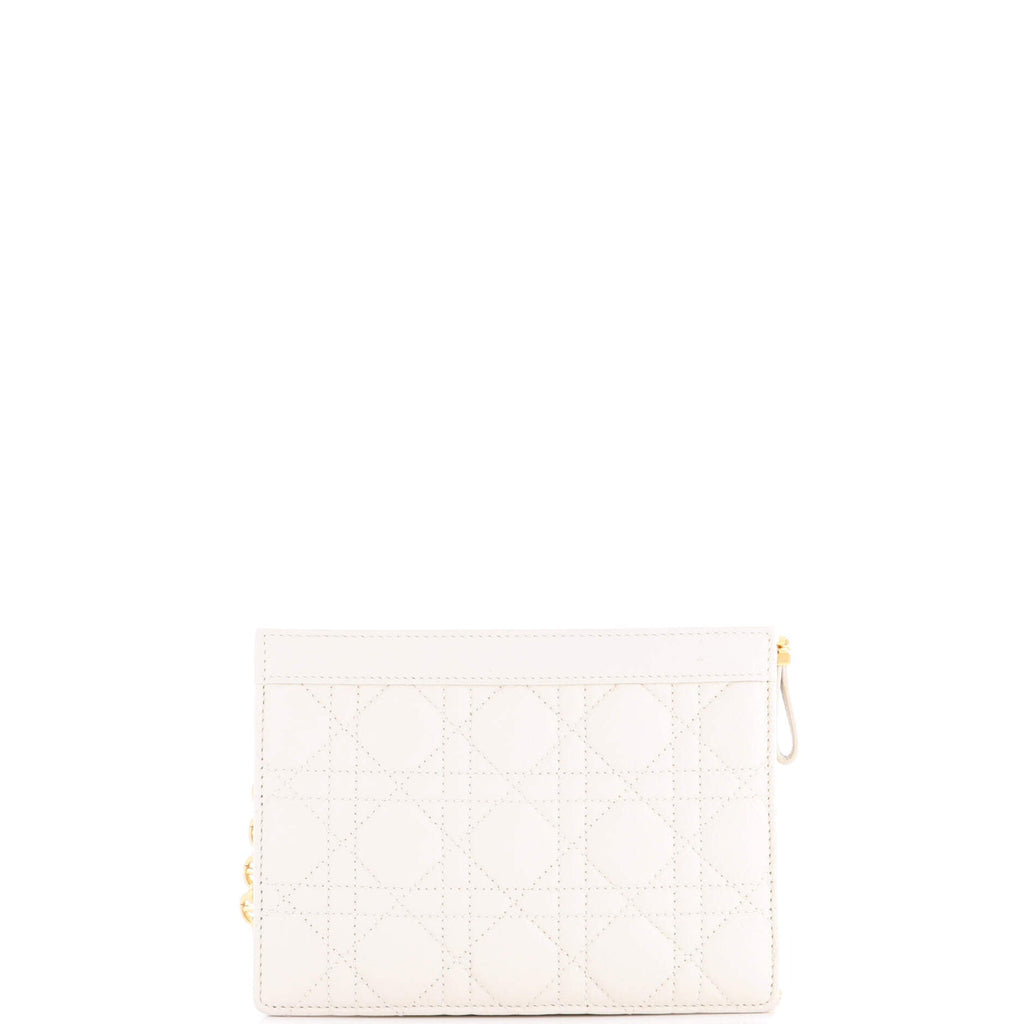 Caro Zipped Pouch With Chain Cannage Quilt Leather