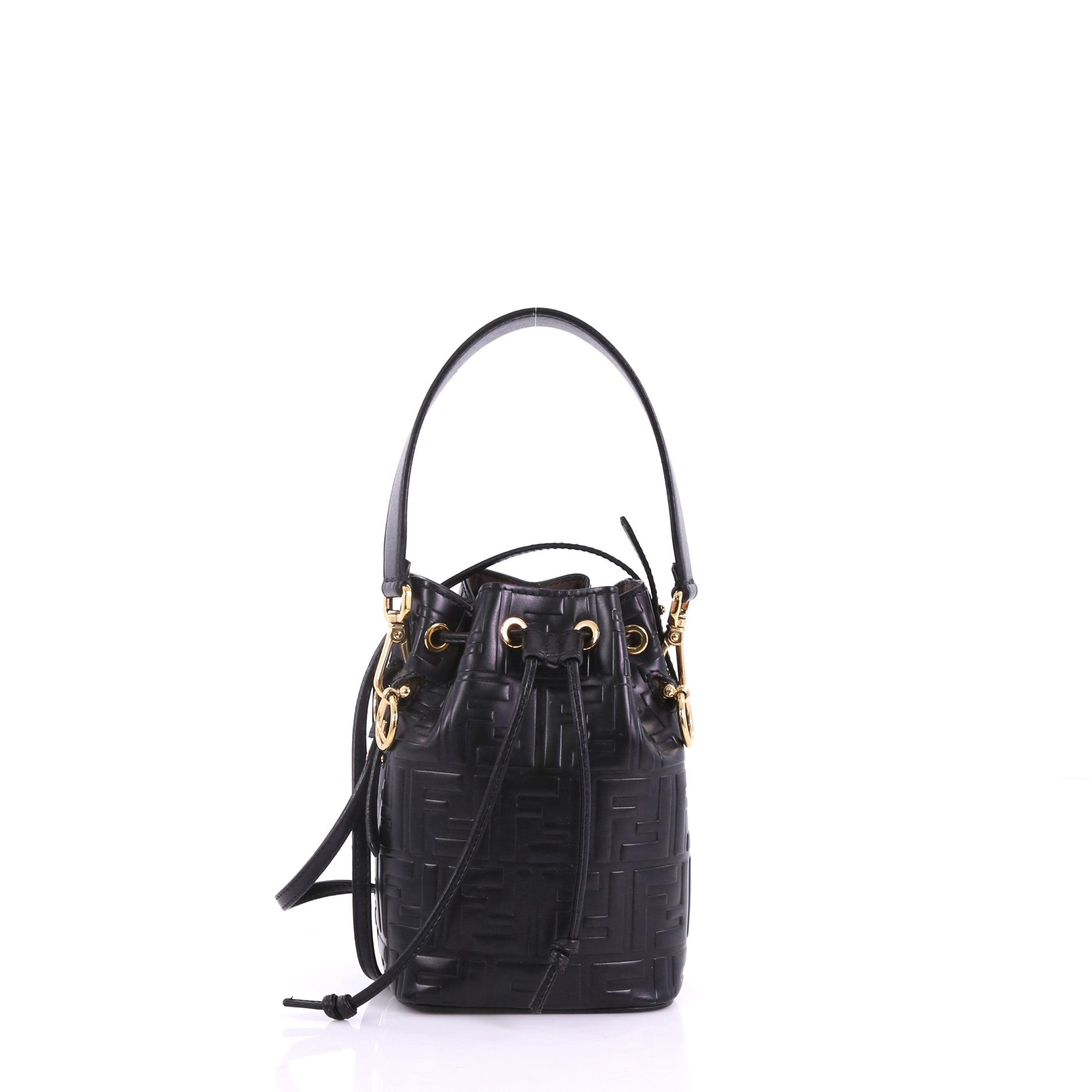 Mon Tresor Bucket Bag Zucca Embossed Leather Mini