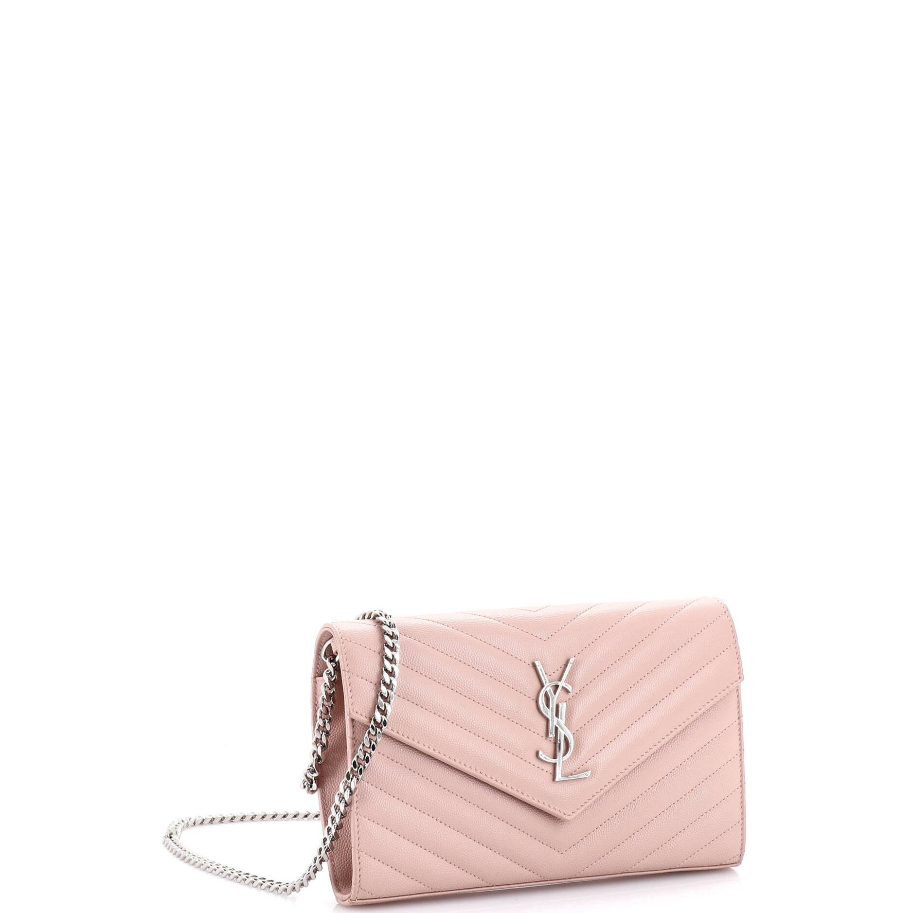 Classic Monogram Wallet on Chain Matelasse Chevron Leather Medium