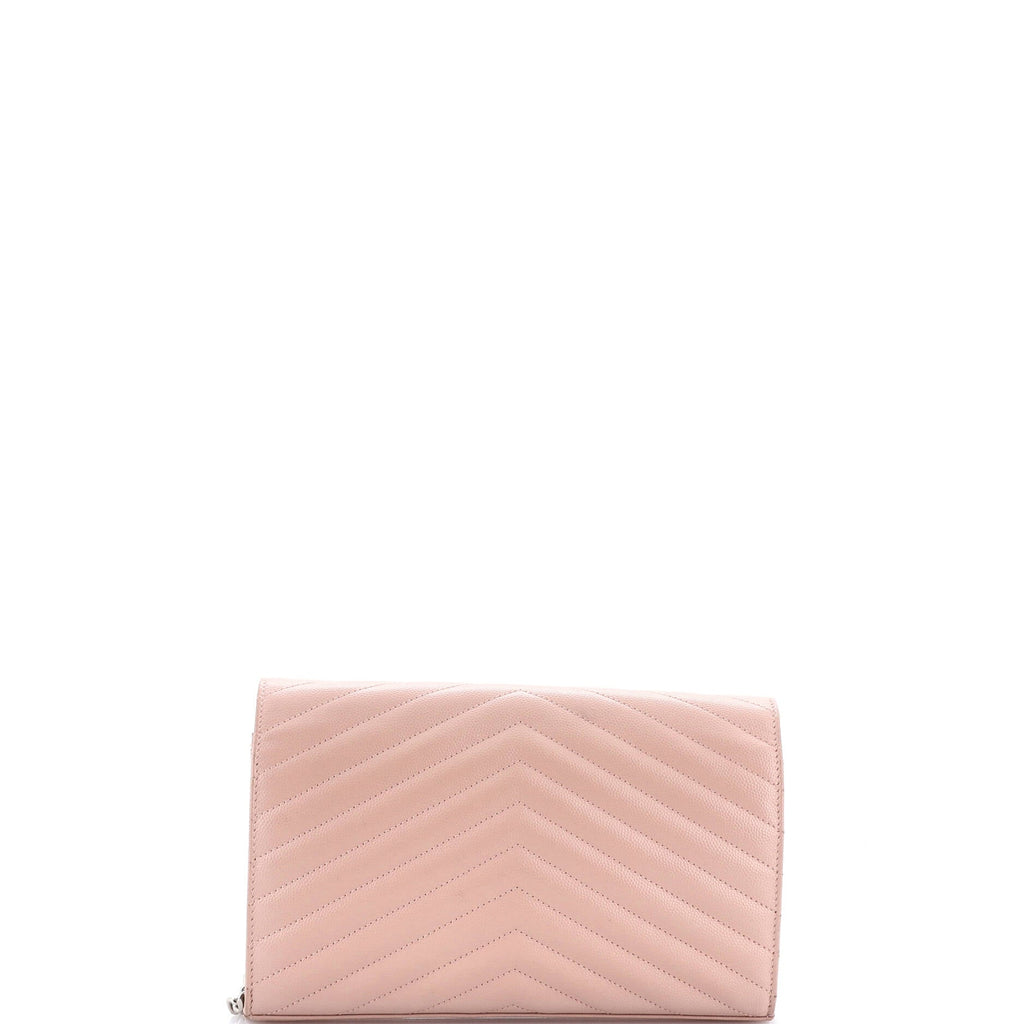 Classic Monogram Wallet on Chain Matelasse Chevron Leather Medium