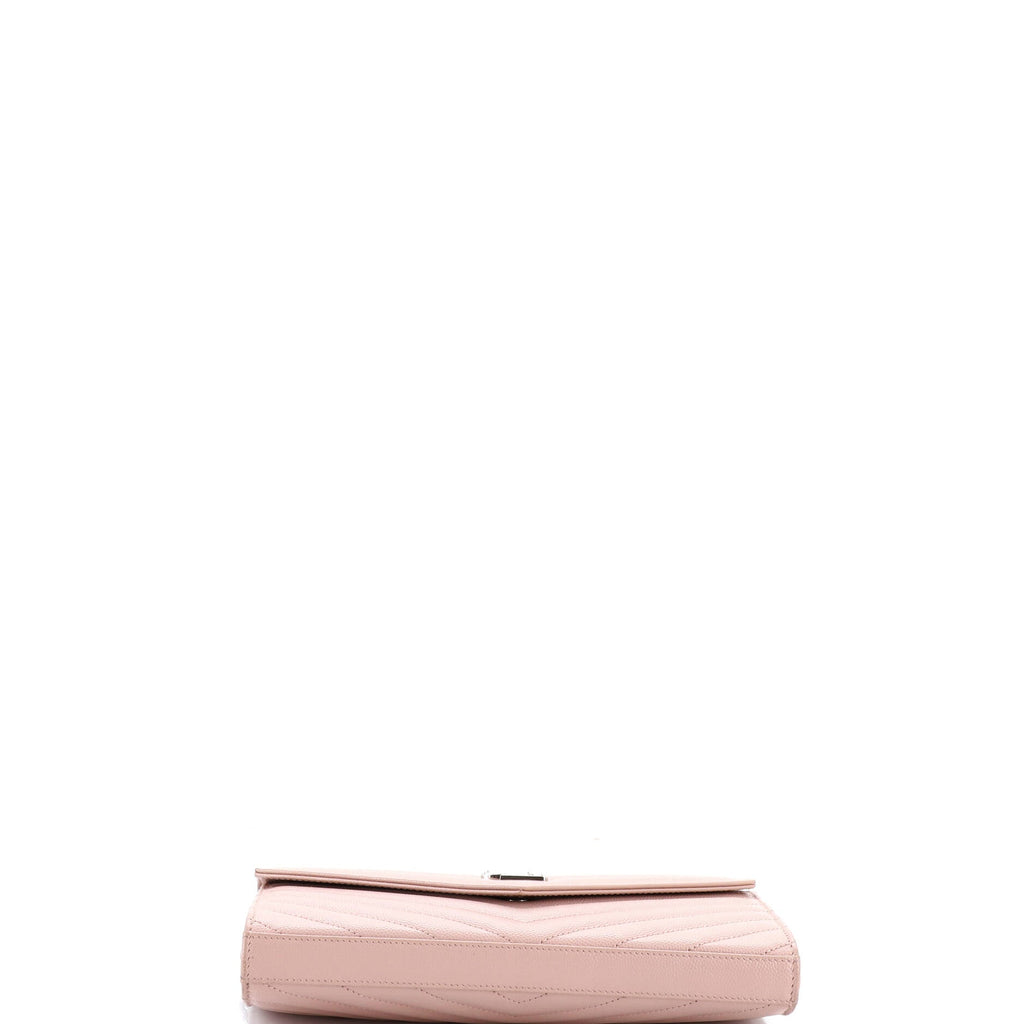 Classic Monogram Wallet on Chain Matelasse Chevron Leather Medium