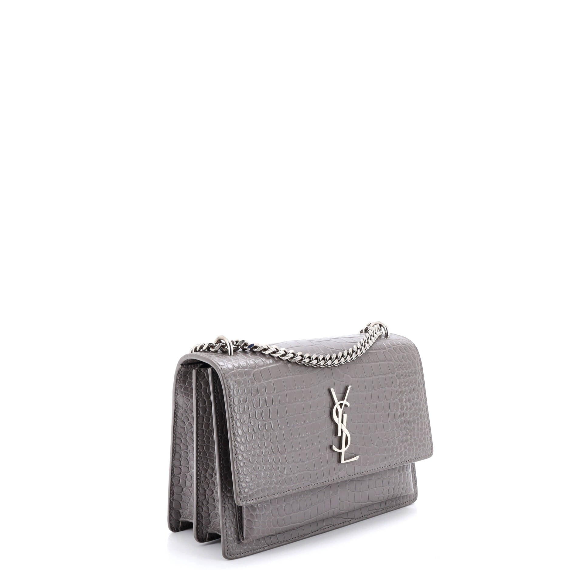 Sunset Crossbody Bag Crocodile Embossed Leather Medium